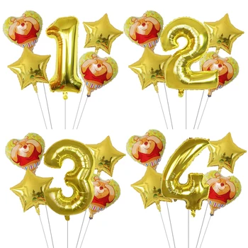 5vnt Mikė princesė Padengti Folija Balionai Laiminga 1 2 3 4 5 6 metų gimtadienio dekoracijas, kad poohs oro balioną Vaikų klasikinis žaislai