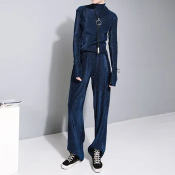Johnature Rudenį Streetwear Vientisos Spalvos Palaidi Kelnės Moterims 2021 Naujas Elastinga Juosmens 7 Spalvos Visas Ilgis Atsitiktinis Tiesios Kelnės