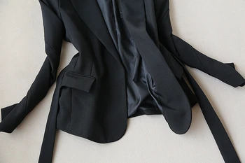 Biuro moterų sijonas nustatyti dviejų dalių aukštos kokybės 2019 m. rudens ir žiemos mados juodosios ponios mažas kostiumas striukė Atsitiktinis plonas sijonas