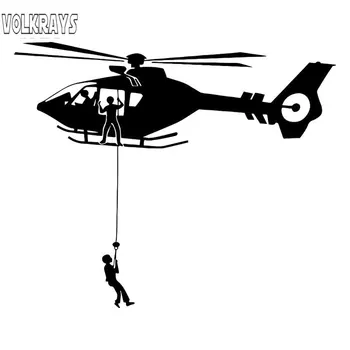 Volkrays Cartoon Automobilių Lipdukas Oro Pajėgų Sraigtasparnio Modelis Priedai Atspindintis Vandeniui, Saulės Vinilo Decal,14cm*17cm