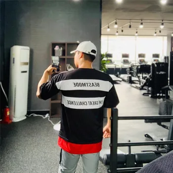 2020 m. Kultūrizmo ir Fitneso Mens trumpomis Rankovėmis T-shirt Salėse Marškinėliai Vyrams Raumenų Palaidi tinka Fitneso T-Shirts