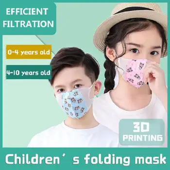 Vienkartiniai 3D sulankstymas kaukė vaikams, 30 metų vaikams 0-10 tekstilės marginimo kaukė animacinių filmų supakuoti į nepriklausomos pakuotė