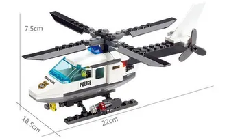 102Pcs Orlaivių Lėktuvo Miesto Policijos SWAT Statybinių Blokų Rinkinius DIY Brinquedos Rinkinys Plytų Švietimo Žaislai Vaikams