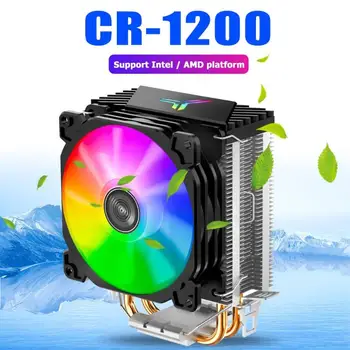 CR1200 2 Šilumos Vamzdžio Bokštas CPU Aušintuvo RGB 3Pin Aušinimo Ventiliatoriai Heatsink 9cm spalvų minkšta šviesa ventiliatorius PU Aušintuvas Streamer radiatorius