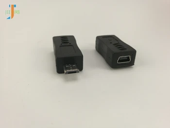 300pcs/daug Aukštos Kokybės Mini Dydžio, Micro USB 5Pin Vyras Į Mini Moterų USB Duomenų Įkrovimo Adapteris Tabletę ir mobilusis Telefonas