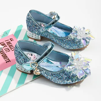 Disney nauja mados aukštos kokybės vaikų mergaičių butas batai Užšaldyti Aisha princesė batai kristalų batai