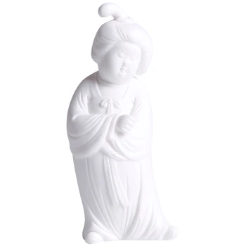 WU CHEN ILGAI Kinijos Klasikinės Tang Dinastijos Keramikos Ponia Tarnaitė Statula Gražių Moterų Lėlės, Skulptūra Namų Puošybai Orn R3159