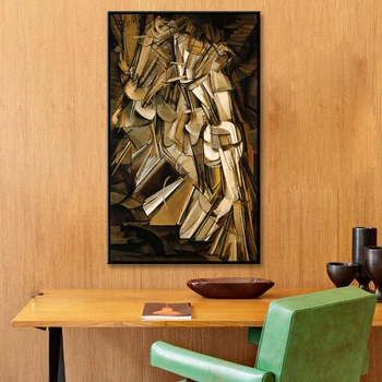 Marcel Duchamp Nuogas Mažėjimo Laiptais Morden Sienos Menas Spausdinti Ir Plakatą, Drobė, Tapyba Nuotraukos Kambarį Namų Dekoro