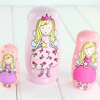 5VNT Angel Princesė rusijos Lizdus Lėlės Mediniai Matryoshka Lėlės Vaikams, Žaislų, Dovanų