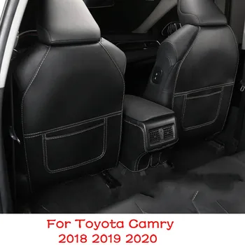 Automobilių Oda Galinės Sėdynės Anti-Kick Trinkelėmis Galinių sėdynių atlošai Sėdynės Padengti Saugyklos Apsaugos Kilimėlis Toyota Camry 2018 2019 2020 2021