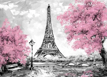 Capisco fonas fotografijos studija Paryžiaus miesto kraštovaizdžio Eifelio bokštas juoda balta stilius fone aliejaus tapybai photocall