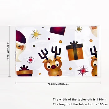 1pcs Kalėdų Dekoracijas Stačiakampio formos PVC Vienkartiniai Stalo Audinio Atspausdintas Briedžių Santa Claus ir Kalėdų Stalo Padengti Namų Dekoro