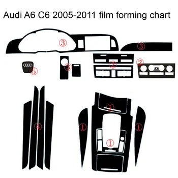 Automobilių Stiliaus 3D/5D Anglies Pluošto Automobilio Salono Konsolė Spalvų Kaita, Liejimo Lipdukas Lipdukai Audi A6 C6 2005-2011 m.