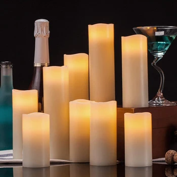 9Pcs Flameless Elektroninė Žvakė, Minkštas Mirksi LED Žvakė su 10 Svarbiausių Nuotolinio Valdymo