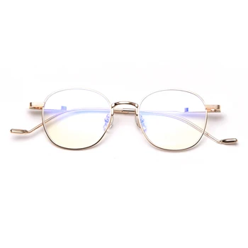 Peekaboo mėlynos šviesos blokavimas akiniai, optiniai metalo rėmelis, aukštos kokybės aukso vyrų kvadratinių akinių receptą moteris, aišku objektyvas