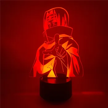 Uchiha Itachi Naruto Pav LED 3D Naktį Šviesos 7Color Keitimas Akrilo Naruto Vaizdo Stalo Lempos vidaus Apdailos Vaikams Dovanų Žaislas