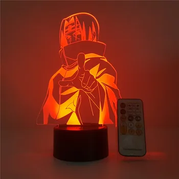 Uchiha Itachi Naruto Pav LED 3D Naktį Šviesos 7Color Keitimas Akrilo Naruto Vaizdo Stalo Lempos vidaus Apdailos Vaikams Dovanų Žaislas