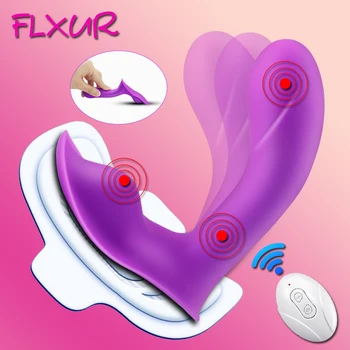 FLXUR Drugelis Nešiojami Dildo Vibratorius Moterims Nuotolinio Valdymo Dildo G Spot Clit Stimuliatorius Kelnaitės Suaugusiųjų Sekso Žaislai Moterims
