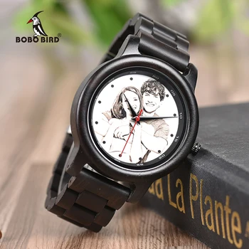 Reloj masculino BOBO PAUKŠČIŲ Medienos Moterų, Vyrų Laikrodžiai 2020 prabangius Kvarcas Vyrų Watch Laikrodis Nuotraukų Spausdinimo Logo Individualų zegarek