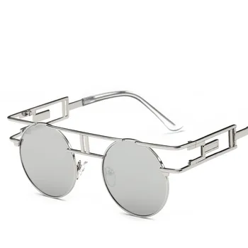 LONSY Mados Metalo Rėmas Steampunk Akiniai nuo saulės Moterims Prekės ženklo Dizaineris Saulės akiniai Vyrų Derliaus Oculos De Sol Feminino