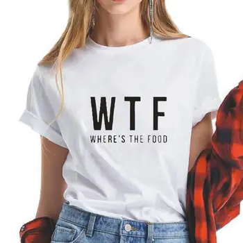 Wtf Wheres Maisto Hipster Moterų marškinėliai Atsitiktinis Palaidų Plius Dydis-trumpomis Rankovėmis Medvilnės Camiseta Mujer Harajuku Mados Tee Marškinėliai