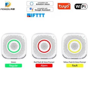 Tuya WiFi DUJŲ (SND Nuotėkio Jutiklis, signalizacija Gaisro Saugumo detektorius APP Kontroliuoti Saugos smart home Nuotėkio jutiklis