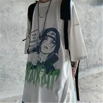 Hip-Hop Naruto Marškinėliai Vyrams Japonijos Laisvi marškinėliai Streetwear Harajuku Atsitiktinis Trumpas Rankovės Prarasti Vasaros Viršūnes Tee Japonija Tshirts