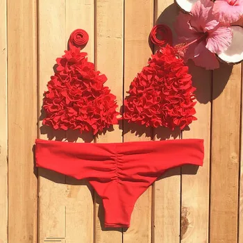 2018 Seksualus Gėlių Spausdinti Tvarstis Biquini Maudymosi Kostiumą, Brazilijos Bikini Maudymosi Kostiumėliai Moterims Apynasrio Push Up Bikinis Nustatyti Moterų Maudymosi Kostiumėlį