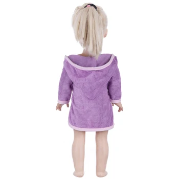 18 colių MUS Mergina Lėlės Drabužiai Violetinę Pižamą Skraiste Lėlės Chalatai už 16-18 colių Mergina Lėlės Priedai 435