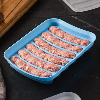 Rankų darbo Dešra Maker yra Maisto klasės, Hot Dog Silikono Formos kumpis, dešra pelėsių 6 ertmių Virtuvės kepimo įrankiai Hot Dog įrankis
