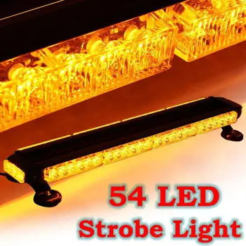 Universalus 54 LED Gintaro Eismo Patarėjas dvipusės Strobe Flash Lempos Šviesos Juostos Įspėjimo Fl=deginimo Singal Šviesos, atsparus Vandeniui