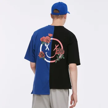 LACIBLE Streetwear T-shirt Vyrai Gėlių Atspausdintas T Marškinėliai Hit Spalvų Kratinys 2020 Metų Vasaros trumpomis Rankovėmis Meilužis Hip-Hop Tshirts