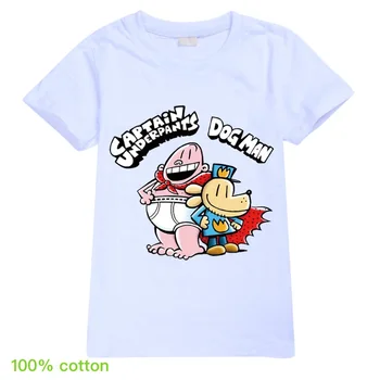Vaikai Kapitonas apatinės Kelnės Animacinių filmų Print T-shirt Vaikai Filmo Vasarą, O Kaklas Baltas Viršūnes Berniukų, Mergaičių Drabužiai, Marškinėliai