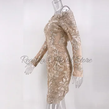 Elegantiškos Siuvinėjimo Įžymybė Seksuali Moteris Blizgančiais Suknelė Mados Rudenį Naujų Moteris Slim Derliaus Bodycon Prabanga Klubo Šalis Suknelės 2018