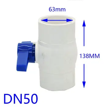 DN32 DN40 DN50 PVC Rutulinis Vožtuvas sodas, vandens čiaupas 2 Būdas Slydimo Baigiasi G1.25 G1.5 G2 Vandens Vožtuvas uždaromoji srauto reguliatorius 1PCS