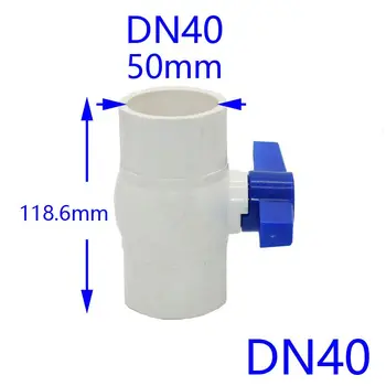 DN32 DN40 DN50 PVC Rutulinis Vožtuvas sodas, vandens čiaupas 2 Būdas Slydimo Baigiasi G1.25 G1.5 G2 Vandens Vožtuvas uždaromoji srauto reguliatorius 1PCS