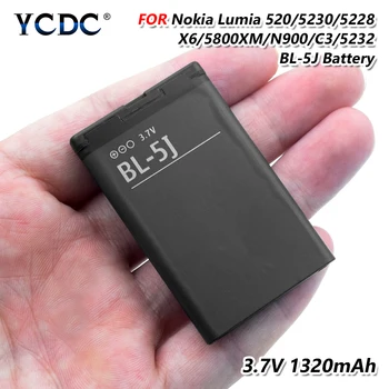 2019 Nauji Originalus Pakeitimo BL-5J Baterija Nokia N900 Lumia 520 521 525 5230 5233 5238 5800 5802 X6 C3