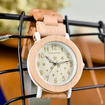 Naujas Moterų Žiūrėti BOBO PAUKŠČIŲ Medienos Laikrodis Paprastu būdu Kvarcinis Laikrodis Top Brand Individualų Vestuves Dovanos часы женские
