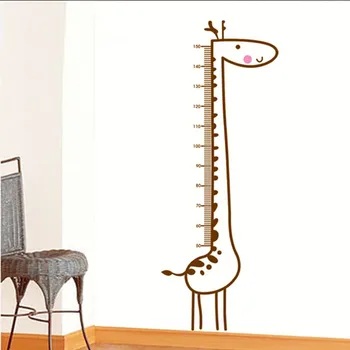 Didelis Žirafa Aukštis diagramos Lipdukas augti valdovas Sienų Lipdukai Vaikų Aukštis Priemonė-durų Apdailos Vaikų Kambarys