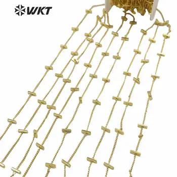 WT-BC137 Mados aukso electroplated juvelyrika grandinės karoliai arba apyrankė projektavimas, PASIDARYK pats dizainas rasti žalvario grandine parduoti iki skaitiklio
