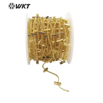 WT-BC137 Mados aukso electroplated juvelyrika grandinės karoliai arba apyrankė projektavimas, PASIDARYK pats dizainas rasti žalvario grandine parduoti iki skaitiklio