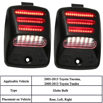 1Pair LED Skaičius Licenciją Plokštelės Šviesos užpakaliniai žibintai Canbus Toyota Tacoma 2005-Tundra 2000-2013 Automobilio Licencijos numerio ženklo apšvietimo Žibintas