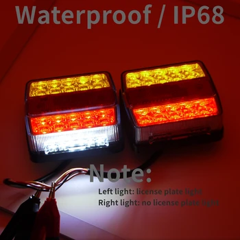 Eonstime Nustatyti 12V 10 LED Priekabos Šviesos Rinkinys uodegos šviesos Priekabos Šviesos Licenciją Plokštelės Šviesos Lempos 10m aukštos kokybės vandeniui IP68
