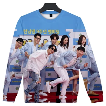 Veikia Žmogus Korėjos TV Rodyti 3D O-Kaklo Marškinėlius Moterims/Vyrams ilgomis Rankovėmis Megztiniai Įvairių Realybės Šou Laisvalaikio Drabužių Streetwear