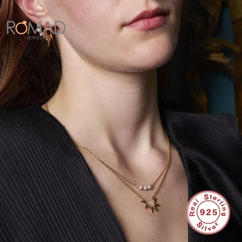 ROMAD Karoliai Moterims, Sidabras 925 Originalų Asmeninį Kniedės Karoliai 2020 M Fine Jewelry Didmeninė Bijoux Femme