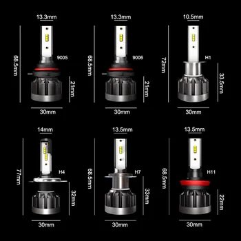 TF30 Naujas 12000LM 9006 H4, H7, H11 LED Žibintai priekinių Žibintų Lemputes SPT 72W Auto Automobilių Žibintai H8, H9 9005 Led Žibintų Lemputė 12V 24V