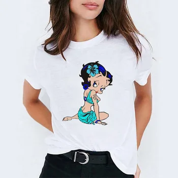Betty boop marškinėliai moterims Vasaros 2019 mada moterims medvilnės, trumpomis rankovėmis tumblr Marškinėlius dovana jūsų draugei 