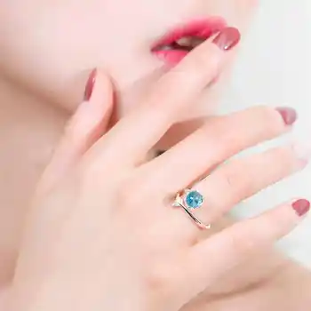 Karšto Pardavimo Mėlyna Kristalų Undinė Burbulas Žiedai Moterų, Mergaičių Dovanų bižuterijos Reguliuojamas Atidaryti Piršto Žiedą YRI044