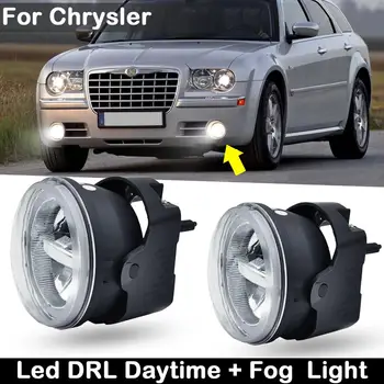 2vnt Skirti Chrysler 300 Bazės Sedanas 300C Sedanas 2-In-1 Aukšto Ryškumo Baltas LED DRL Šviesos važiavimui Dieną Ir Vairavimo Rūko Žibintas