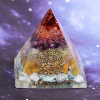 Orgonite Piramidės Orgone Gydymo Energija Metatron Gamtos Crystal Rock Kvarco Papuošalai 7 Reiki Chakra Namų Dekoro